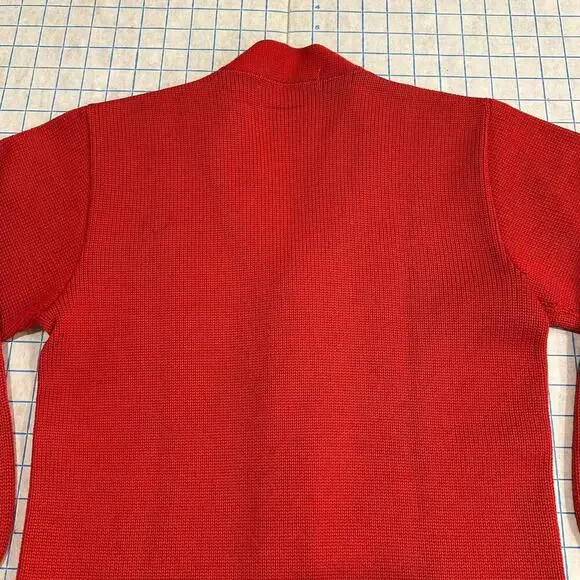 Vintage Imperial Cardigan Mens Size 38 1940s 1950s Made in USA Distressed Red - Picture 13 of 15